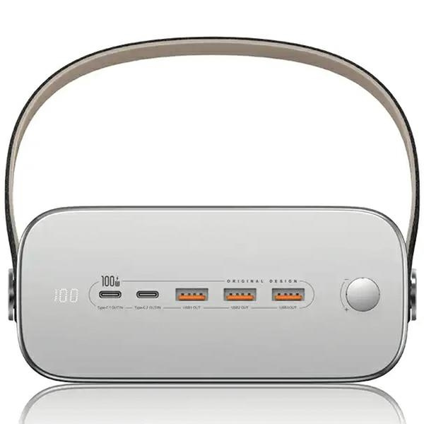 USAMS Powerbank 80000mAh 130W 2C+3A QC3.0+PD Fast Charge czarny/black STXLOGTC01 (US-CD196) + kabel USB-C-USB-C 100W 2m