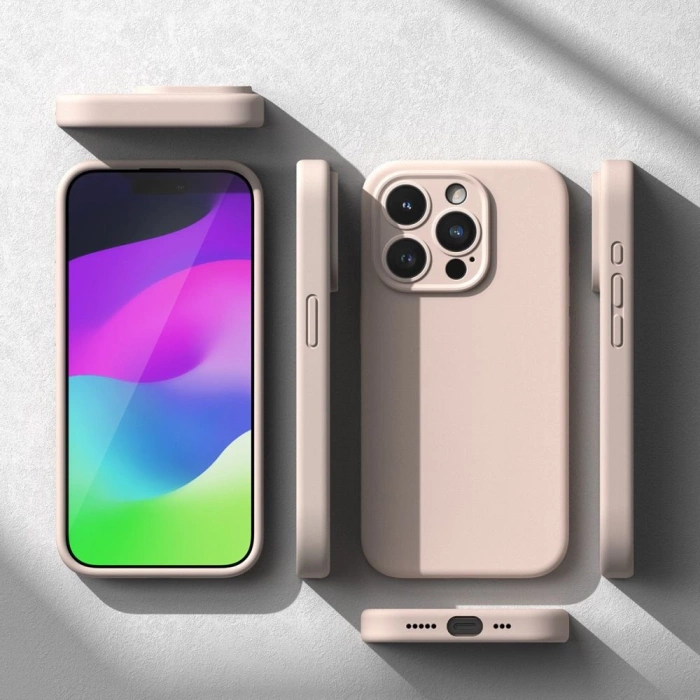 Etui Ringke Silicone Magnetic Magsafe iPhone 15 Pro Pink Sand Case