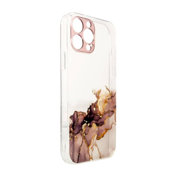Marble Case etui do iPhone 12 Pro Max żelowy pokrowiec marmur brązowy