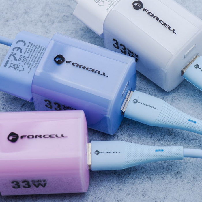 Kabel USB A do Lightning Forcell F-Energy 2,4A 12W Silicone 1 m C343 niebieski