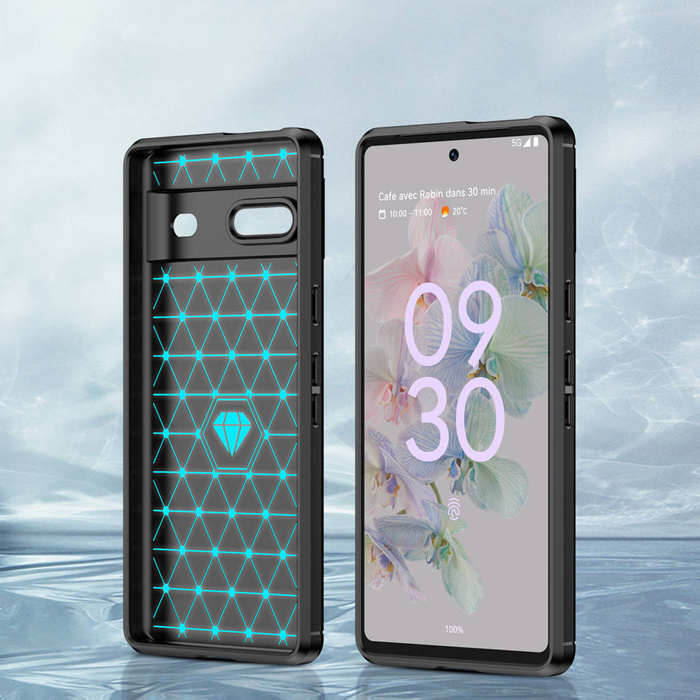 Carbon Case elastyczne etui pokrowiec Google Pixel 7 czarny