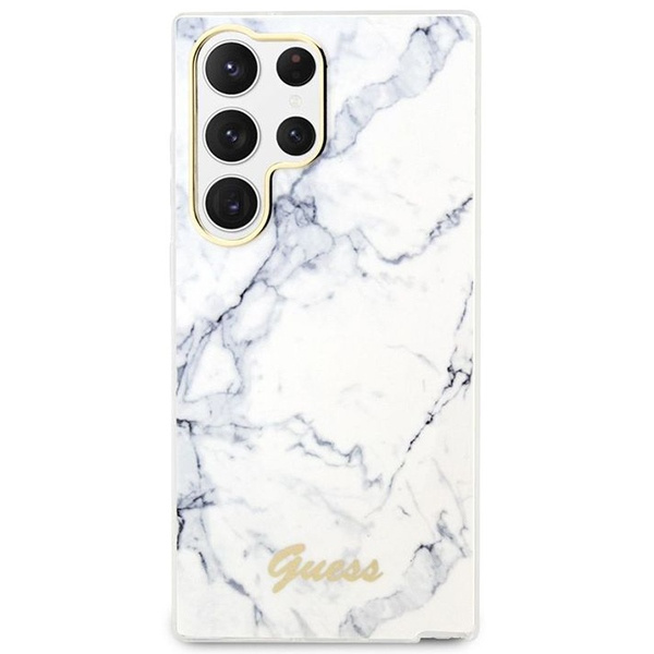 Etui Guess Guhcs23lpcumah S23 Ultra S918 Biały/white Hardcase Marble Case