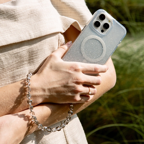 UNIQ Coehl Candy Gem Handstrap           uniwersalny sznurek do telefonu na rękę srebrny/silver sparkling