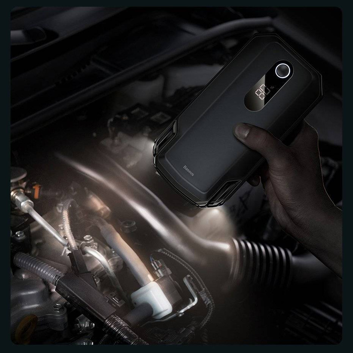 Baseus power bank Power Starter Jump Starter urządzenie rozruchowe booster 2000mAh 12V (2000A / 1000A) + kable krokodylki czarny (CGNL020001)