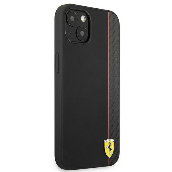 Etui FERRARI Apple iPhone 13 Mini On Track Carbon Stripe Czarny Hardcase