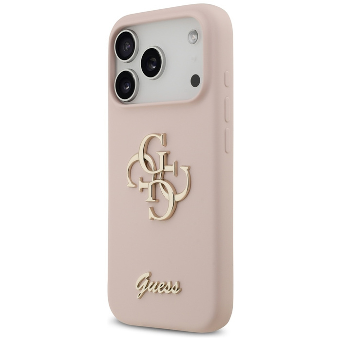 Etui Guess Silicone Big 4G Script do     iPhone 17 Pro różowy