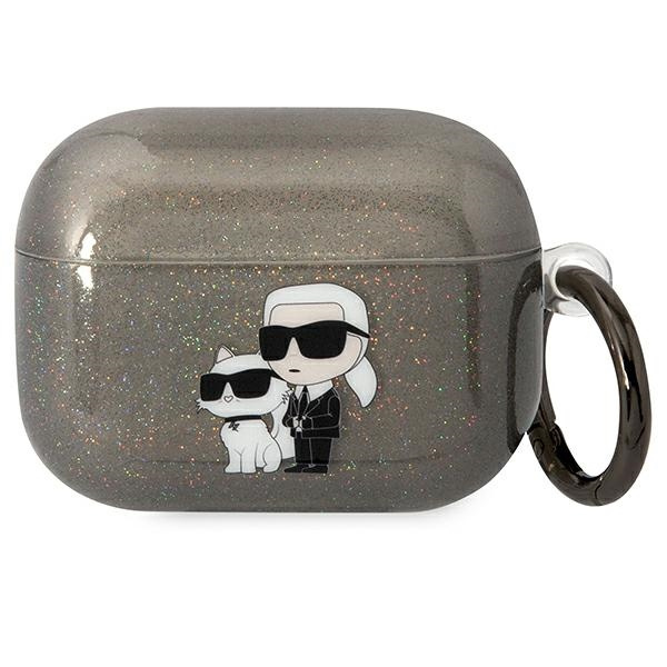 Etui Karl Lagerfeld Airpods Pro cover czarny/black Gliter Karl&Choupette