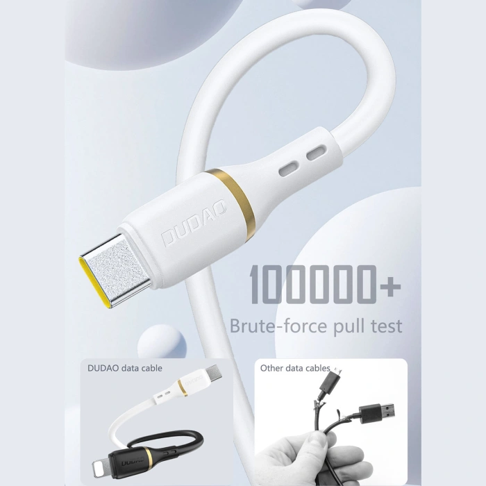 Kabel Dudao L25C USB-C - USB-C silikonowy 60W 1m - biały