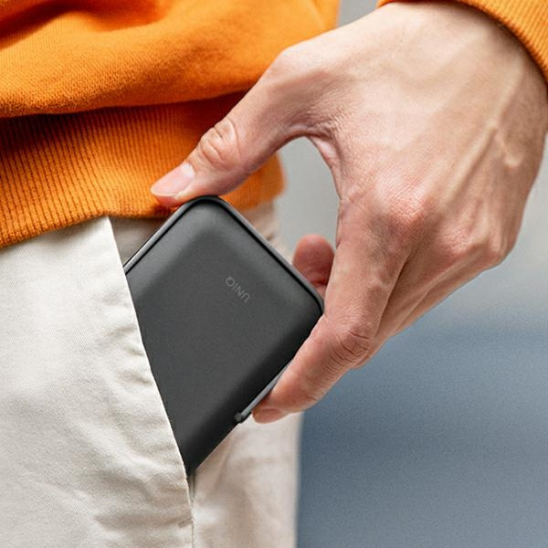 UNIQ Powerbank Hoveo 5000mAh USB-C 20W PD Fast charge Wireless Magnetic szary/charcoal grey