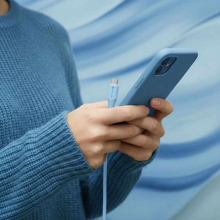 Kabel USB A do Lightning Forcell F-Energy 2,4A 12W Silicone 1 m C343 niebieski