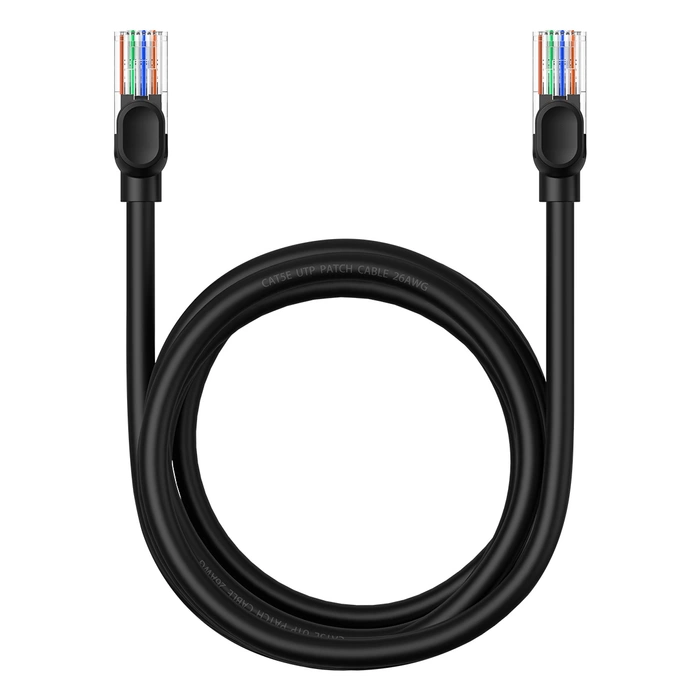 Kabel sieciowy Baseus Ethernet CAT5, 2m (czarny)