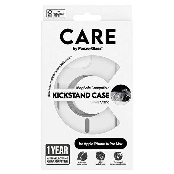 Etui CARE by PanzerGlass Feature Kickstand Case iPhone 16 Pro Max 6,9" srebrny/silver MagSafe 1328