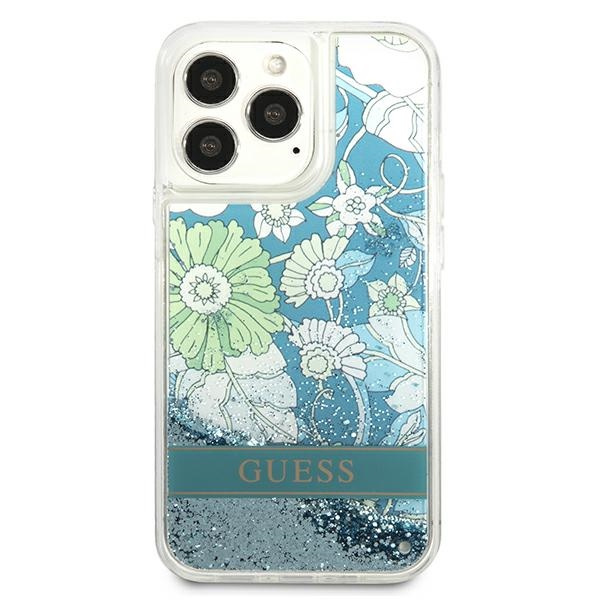 Etui GUESS Apple iPhone 13 Pro Max Flower Liquid Glitter Zielony Hardcase