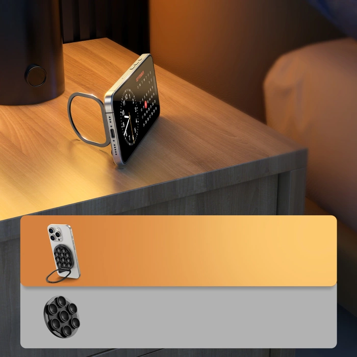 Uchwyt na smartfona z podstawką i przyssawkami Joyroom JR-ZS418 z MagSafe - czarny