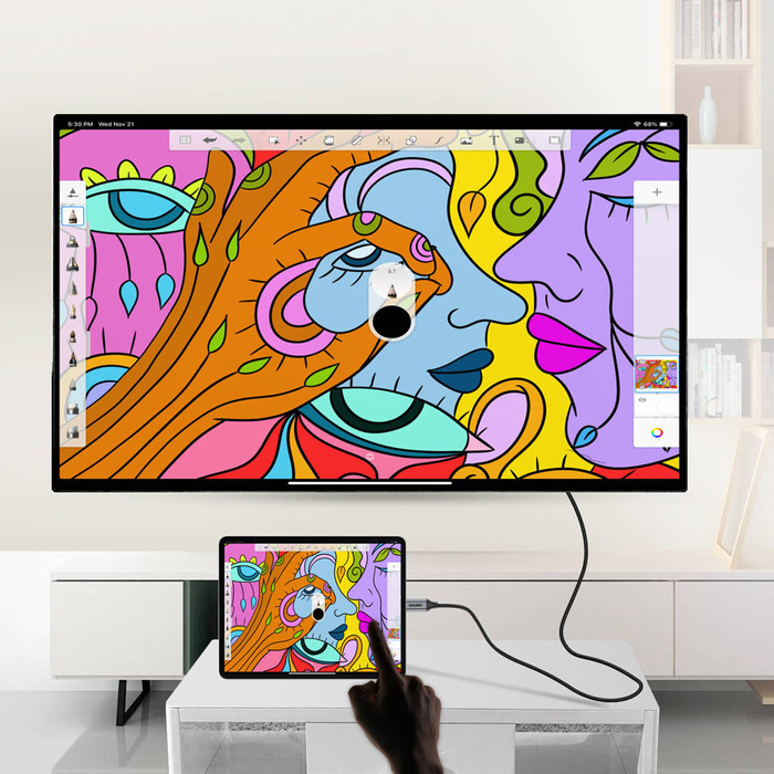 Choetech zestaw przejściówka HUB USB Typ C - HDMI 2.0 (3840 x 2160 @ 60Hz) szary (HUB-H12) + kabel USB Typ C - HDMI (3840 x 2160 @ 60Hz) 2m szary (CH0021) 