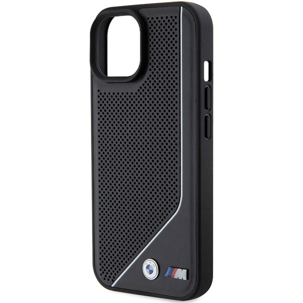 Etui Bmw Bmhmp15s23pucpk Iphone 15 / 14 / 13 6.1" Czarny/black Hardcase Perforated Twisted Line Magsafe Case