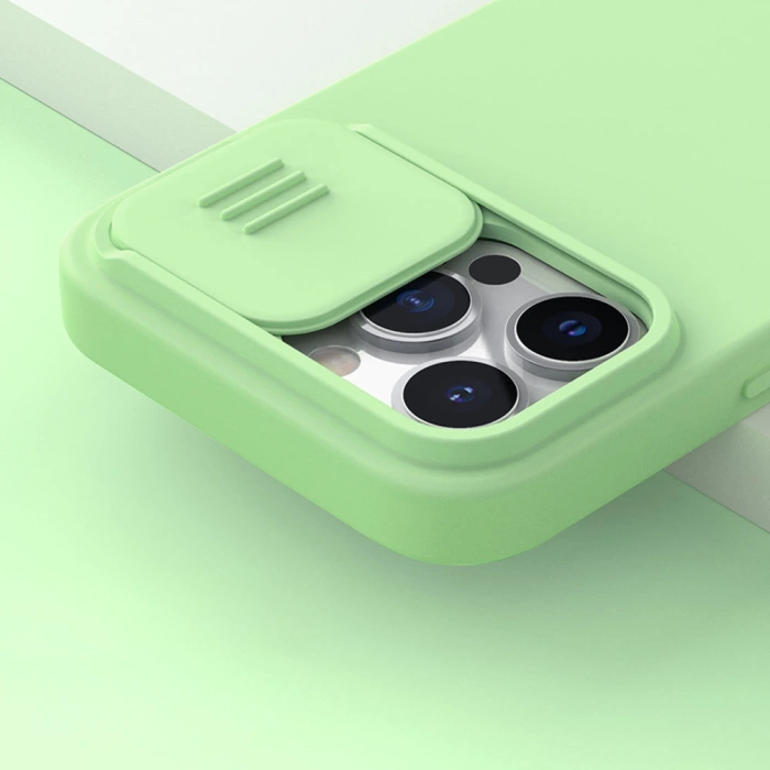 Etui Nillkin CamShield Silky Silicone Case etui pokrowiec z osłoną na aparat do iPhone 13 Pro czarny