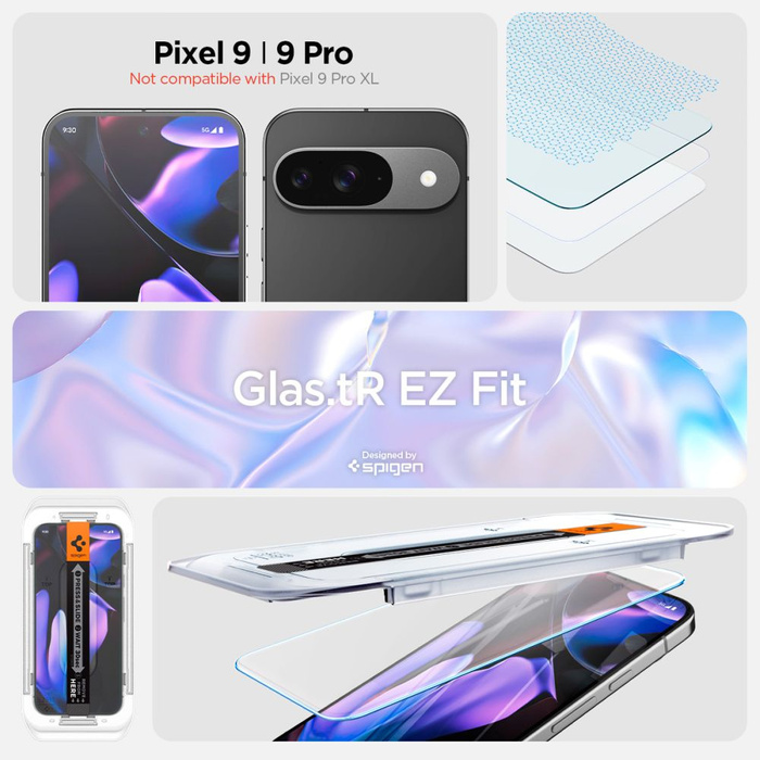 SZKŁO HARTOWANE SPIGEN GLAS.TR ”EZ FIT” 2-PACK GOOGLE PIXEL 9 / 9 PRO PIXEL 10 / 10 PRO CLEAR