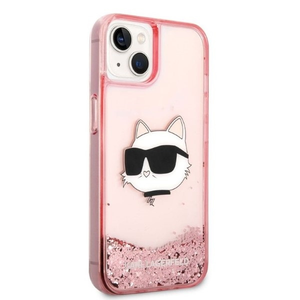 Etui KARL LAGERFELD Apple iPhone 14 Plus Glitter Choupette Head Różowy Hardcase
