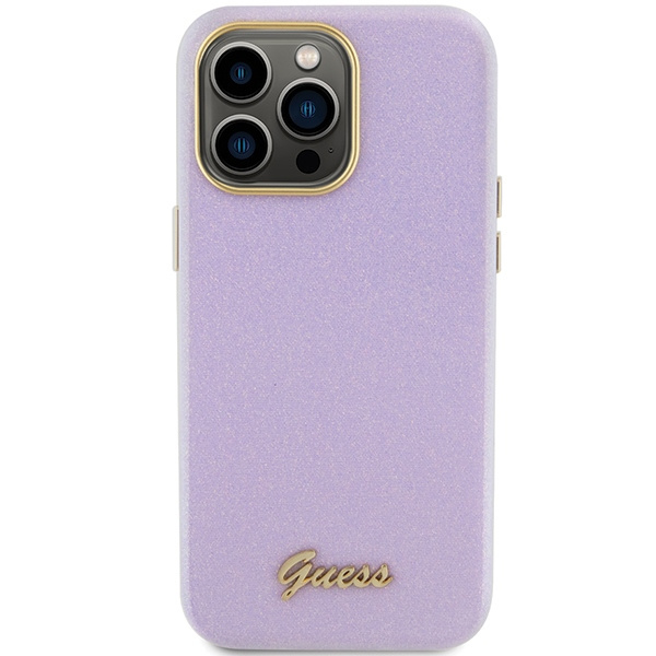 Etui Guess GUHCP15XPGMCSL iPhone 15 Pro Max 6.7" liliowy/lilac hardcase Glitter Glossy Script