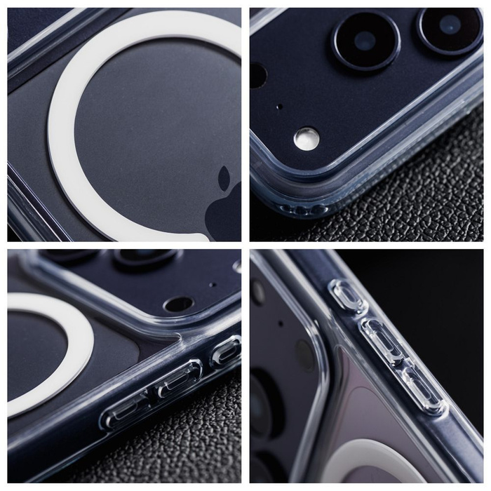 Etui na iPhone 15 Forcell F-Protect Clear Hybrid Premium zgodny z MagSafe transparentne 0INT