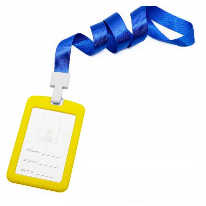 Uchwyt na identyfikator z smyczą - żółty