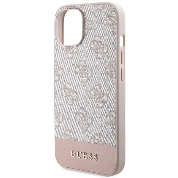 Etui Guess GUHCP15SG4GLPI iPhone 15 / 14 / 13 6.1" różowy/pink hard case 4G Stripe Collection Case