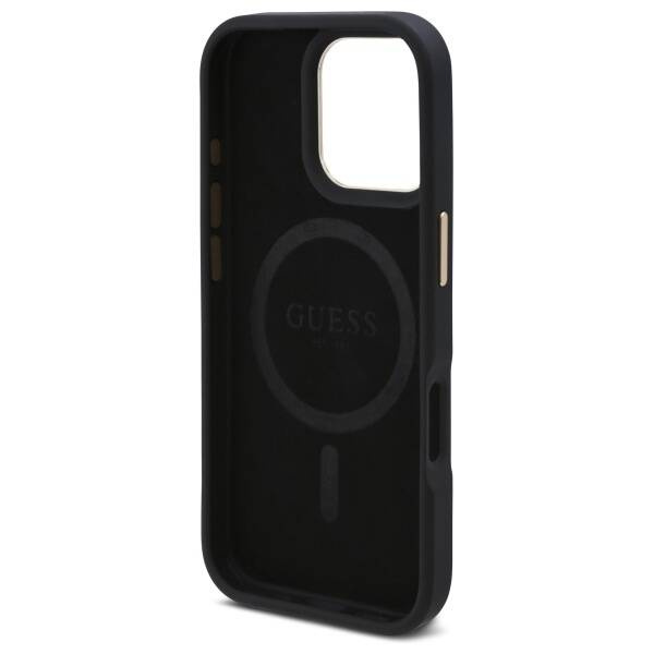 Etui Guess iPhone 16 Pro Max 6.9" czarny/black hardcase 4G Logo Plate MagSafe