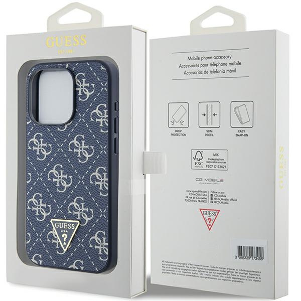 Etui Guess GUHCP15LPG4GPB iPhone 15 Pro 6.1" niebieski/blue hardcase 4G Triangle Metal Logo Case