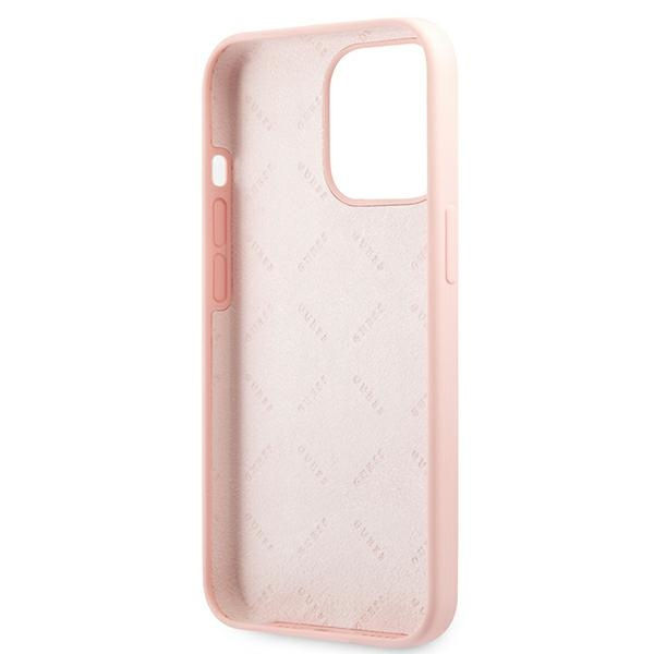 Etui GUESS Apple iPhone 13 13 Pro Silicone 4G Logo Różowy Hardcase