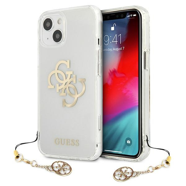 Etui GUESS Apple iPhone 13 Mini 4G Gold Charms Collection Bezbarwny Hardcase