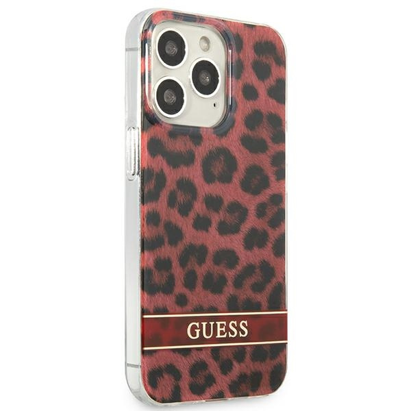 Etui GUESS Apple iPhone 13 13 Pro Leopard Czerwony Hardcase