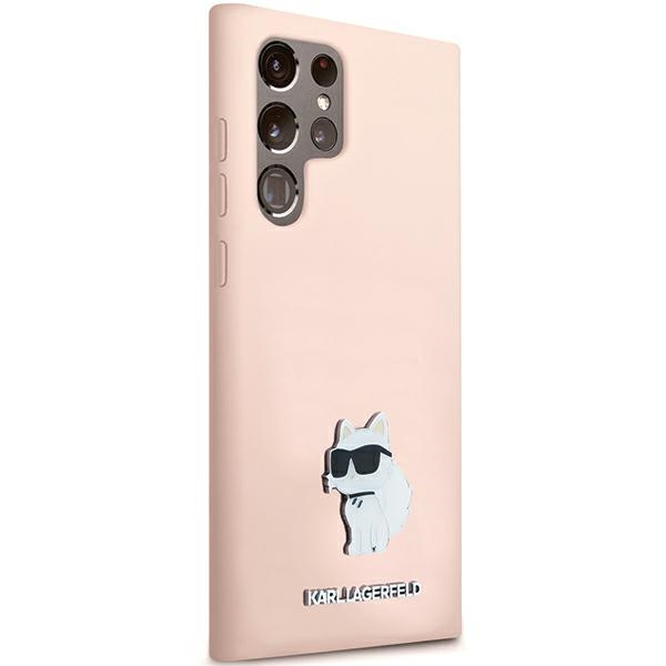 Etui Karl Lagerfeld KLHCS23LSMHCNPP Galaxy S23 Ultra S918 różowy/pink Silicone Choupette Metal Pin