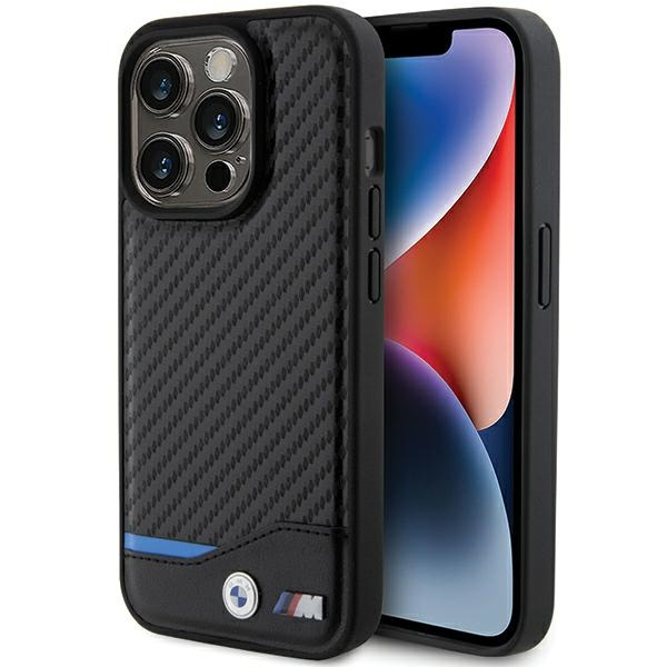 Bmw Bmhmp15x22nbck Iphone 15 Pro Max 6.7" Czarny/black Hardcase Leather Carbon Magsafe