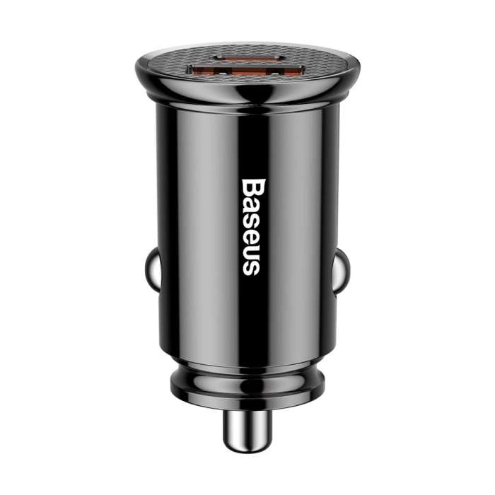 Baseus Circular PPS inteligentna ładowarka samochodowa z portami USB Quick Charge 4.0 QC 4.0 i USB-C PD 3.0 SCP czarny (CCALL-YS01)