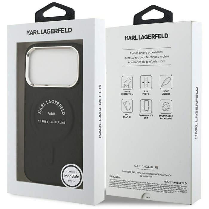 Etui Karl Lagerfeld Karl RSG Logo        MagSafe do iPhone 17 Pro Max czarny