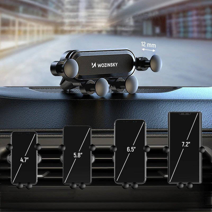 Wozinsky Gravity Car Mount grawitacyjny uchwyt samochodowy na kratkę wentylacyjną nawiew czarny (WCH-05)