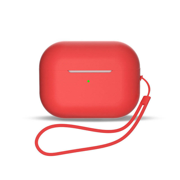 Etui Silikonowe etui do AirPods 1 / AirPods 2 + pasek na nadgarstek smycz - czerwone Case