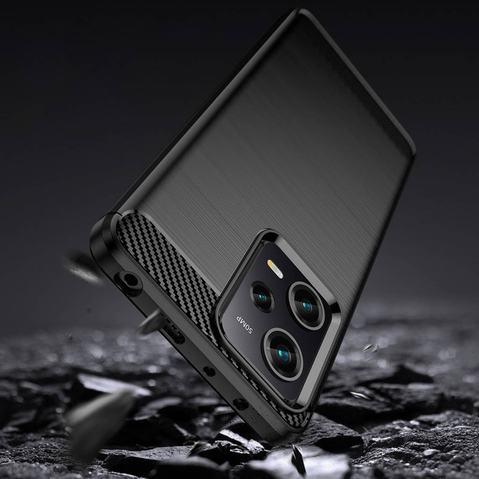 Etui Carbon Case Etui Xiaomi Poco X5 Pro 5G / Redmi Note 12 Pro Elastyczny Silikonowy Karbonowy Pokrowiec Czarne Case