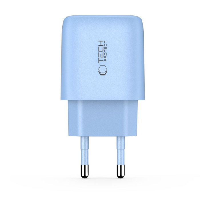 TECH-PROTECT NCA20 2-PORT NETWORK CHARGER PD 20W / QC3.0 BABY BLUE