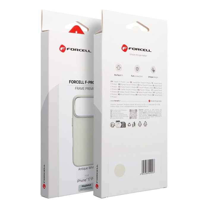 Etui na iPhone 17 Forcell F-Protect Frame Premium zgodny z MagSafe antique white 0INT