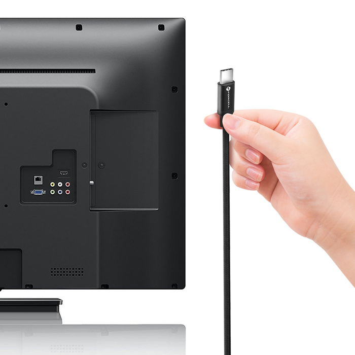 Kabel USB C do USB C Forcell F-Energy QC4.0 PD 5A 100W E-mark / 4K / Thunderbolt / 20Gbit/s 1 m C391 czarny