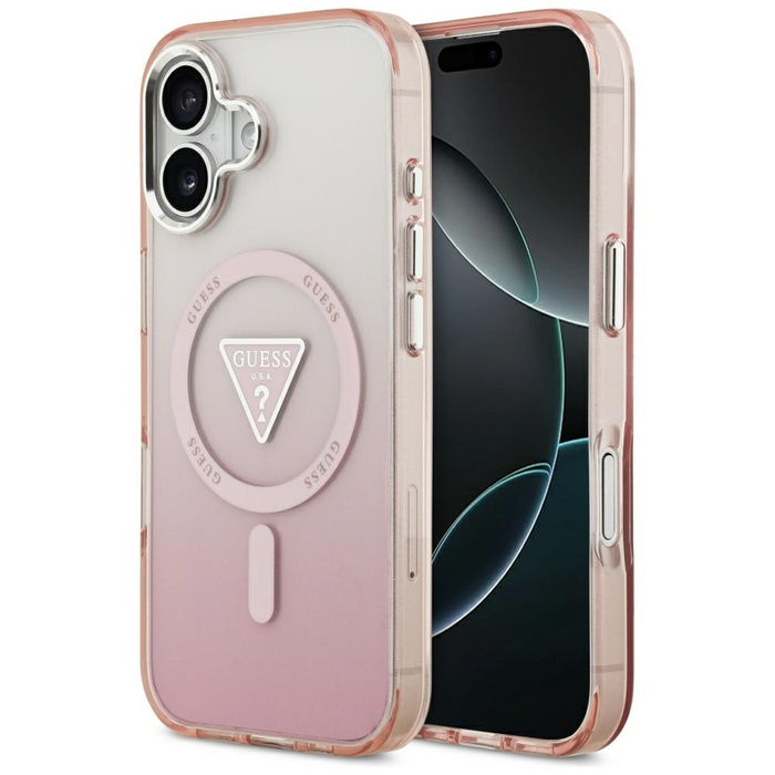 Etui Guess IML Gradient Triangle Logo    MagSafe do iPhone 17 różowy
