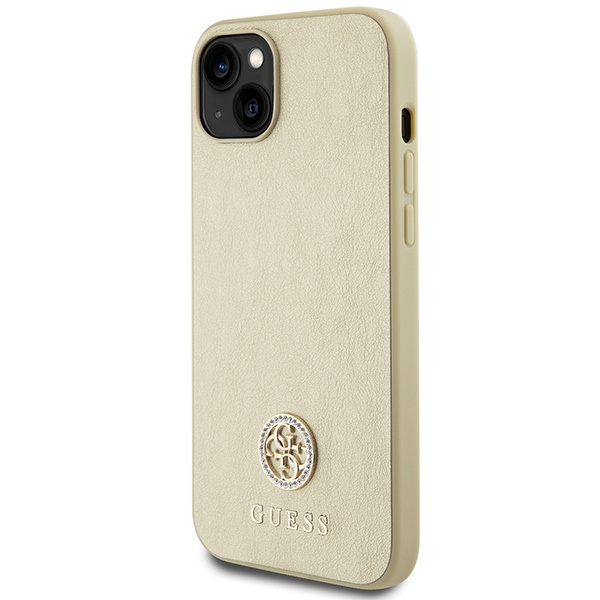 Etui Guess GUHCP15SPS4DGPD iPhone 15 6.1" złoty/gold hardcase Leather 4G Metal Logo Strass