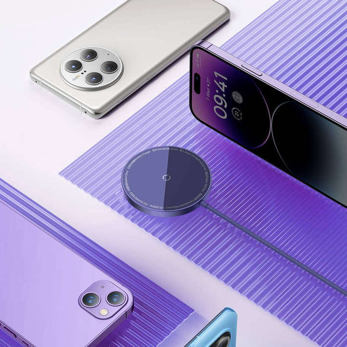 Baseus Simple Mini3 ładowarka magnetyczna MagSafe Qi 15W fioletowa 