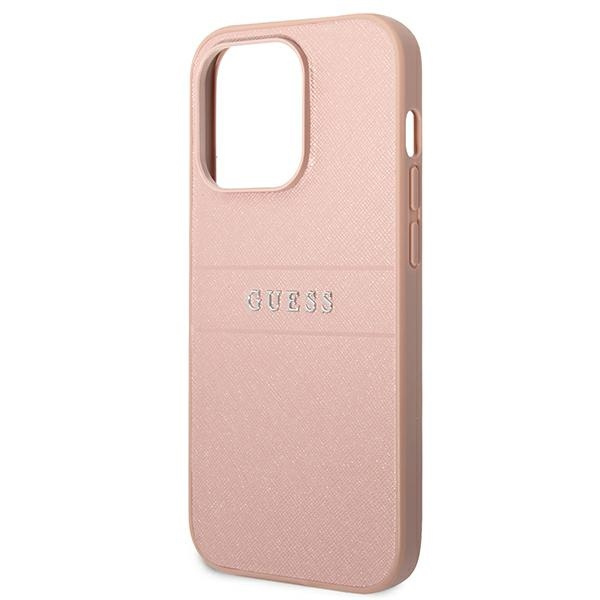 Etui GUESS Apple iPhone 14 Pro Saffiano Strap Różowy Case
