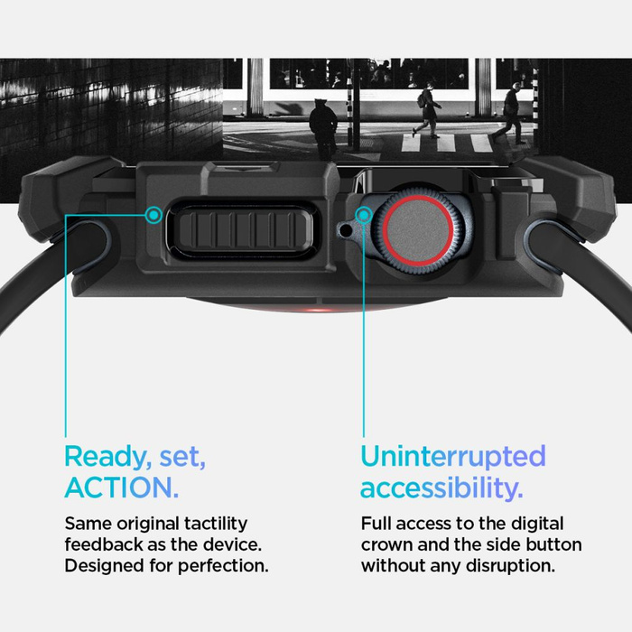 ETUI SPIGEN RUGGED ARMOR APPLE WATCH 10 (46 MM) MATTE BLACK