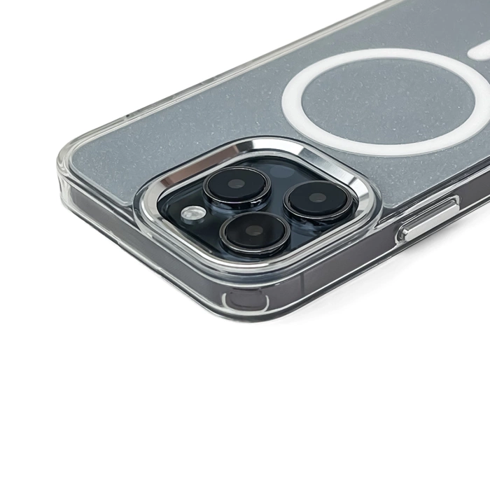 Etui brokatowe Glitter Case z MagSafe na iPhone 16e - białe