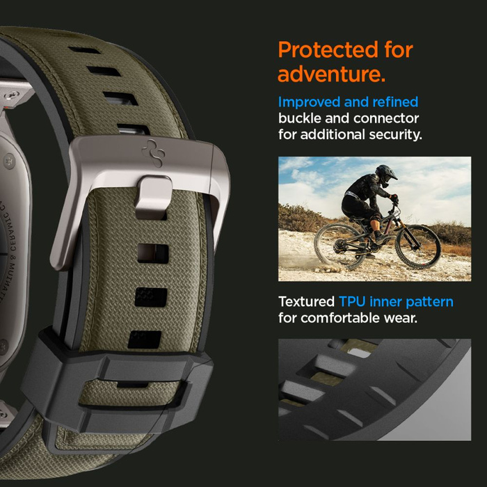 PASEK SPIGEN APPLE WATCH 6 / 7 / 8 / 9 / 10 / SE / ULTRA 1 / 2 (44 / 45 / 46 / 49 MM) DURAPRO ARMOR MILITARY GREEN