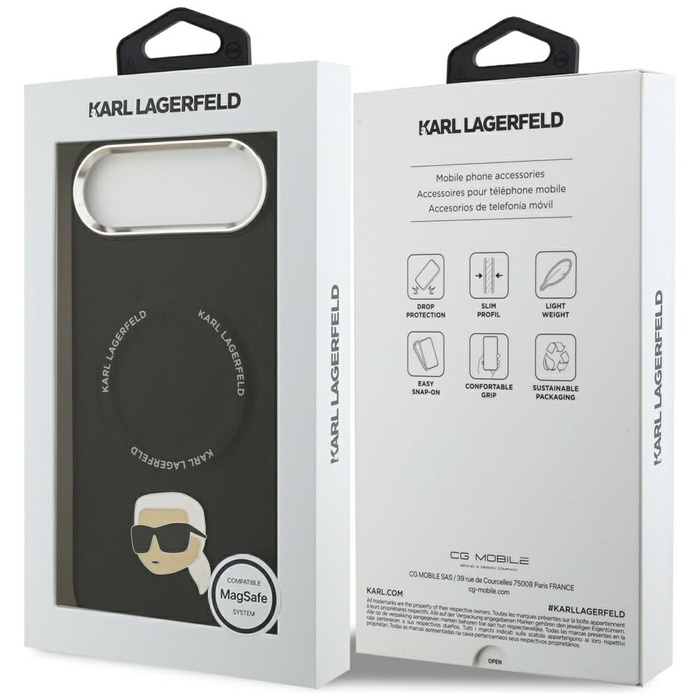 Etui Karl Lagerfeld Karl Pin MagSafe do  iPhone Air czarny